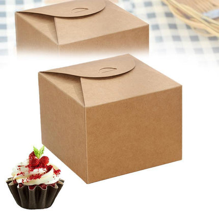 100x Kraft Paper  Party Wedding Favour  Bomboniere Candy Boxes 9*9 12*12cm Aimall