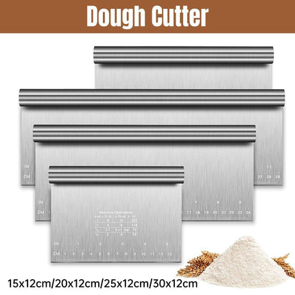 Stainless Steel Dough Cutter Knife Measurement Scraper Pastry Baking Tool