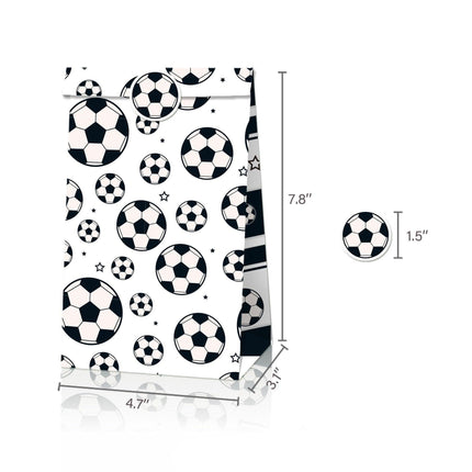 Fashion Football Sport Gift Bags Green Kraft Paper Sticker Set Party Favor Bags