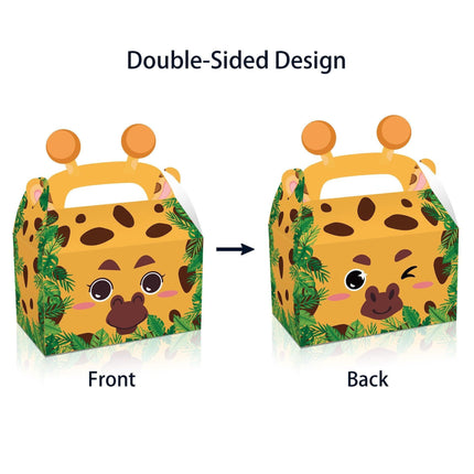 24X Jungle Safari Animal Gift Boxes Bag Favour Present Wrapping Candy Cookie Box