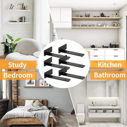 Heavy Duty Shelf Bracket Black L Shape Shelf Bracket Hidden Steel Bracket Shelve