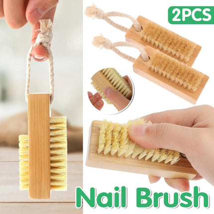 2pcs Nail Cleaning Brush Manicure Tool Set for Hands and Nails Care Essentials