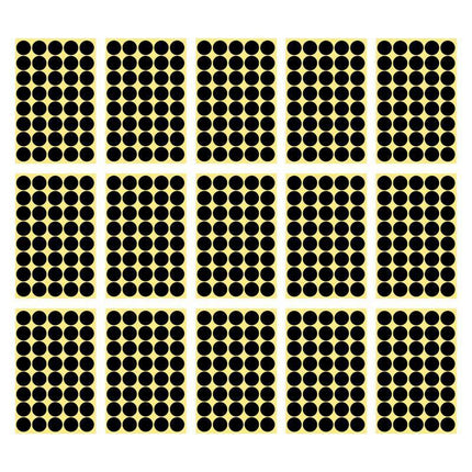 8/13/25/50mm Colour Sticker Dots Adhesive Round Labels Circular Scrapbooking Black - Aimall
