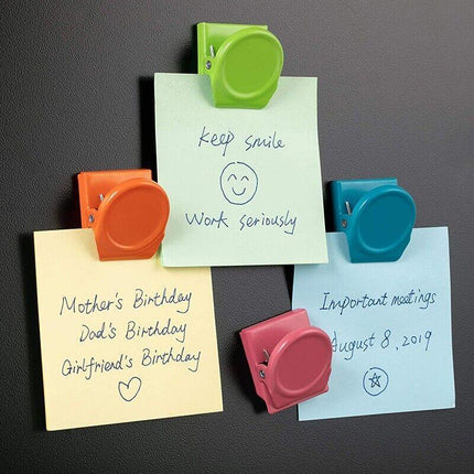 16 Magnetic Clips Fridge Strong Magnet Metal Clamp Note Photo Hanger Holder Hook - Aimall
