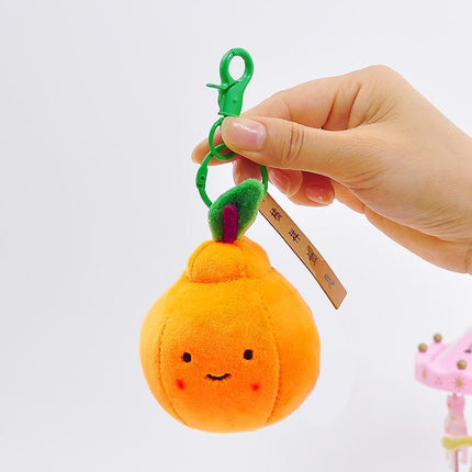 Smile Fruit Vegetable Plush Toys Doll Pendant Keychain Key Ring Bag Decor Kids - Aimall