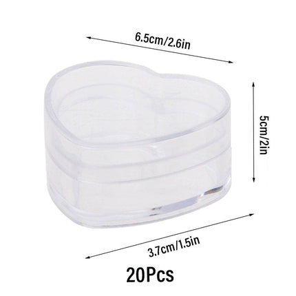 20pcs Heart Shaped Plastic Gift Packaging Boxes for Candy Jewelry and Favors