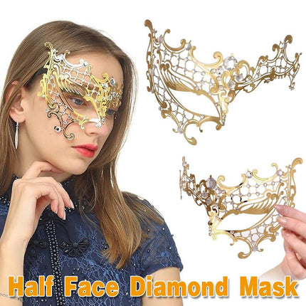 Hollow Out Iron Art Half Face Mask for Masquerade Party Costume Ball Accessories