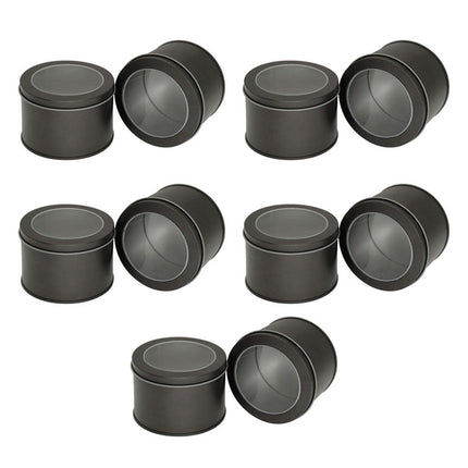 10pcs Open Window Cake Tin Box Bakery Biscuit Packaging Storage Tin Box Set