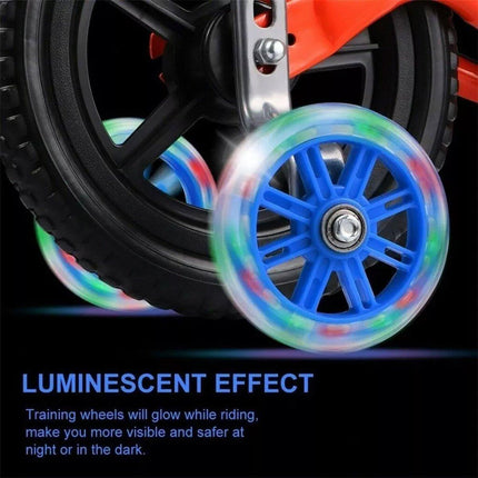 12-20 Inch Kids Bike Training Wheels Silent Flashing PVC Stabilizer Auxiliary
