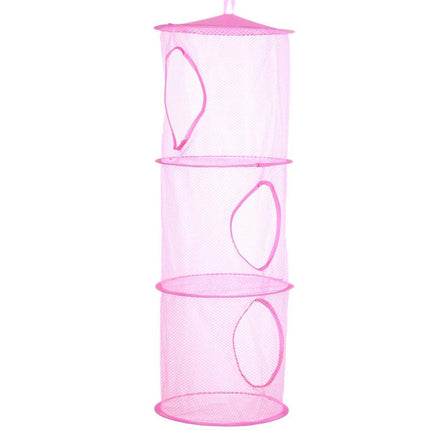 Foldable Clothes Drying Basket Three-layer Hanging Storage Breathable Organizer