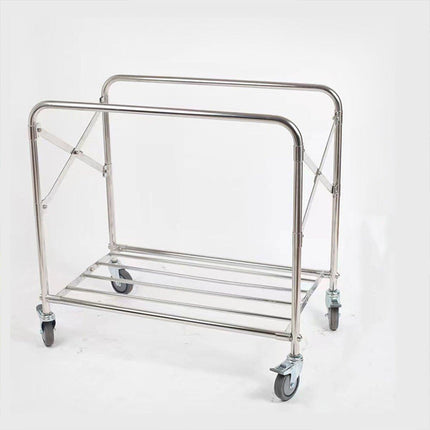 Folding Linen Trolley with Hand Push Design for Storage Room Cleaning Service
