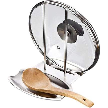 Removable Stainless Steel Pot Lid Spoon Rack Kitchen Draining Storage Holder