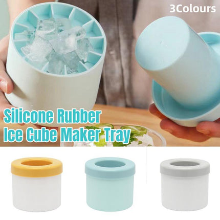Silicone Ice Cube Tray Mould Ice Box Compartment Bucket for Easy Ice Making