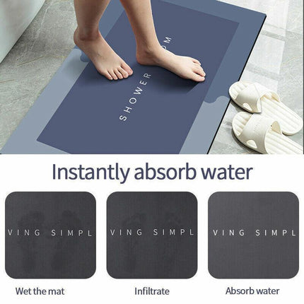 40*60CM Super Absorbent Floor Mat Soft Quick-Drying Non-Slip Diatom Mud Bath - Aimall