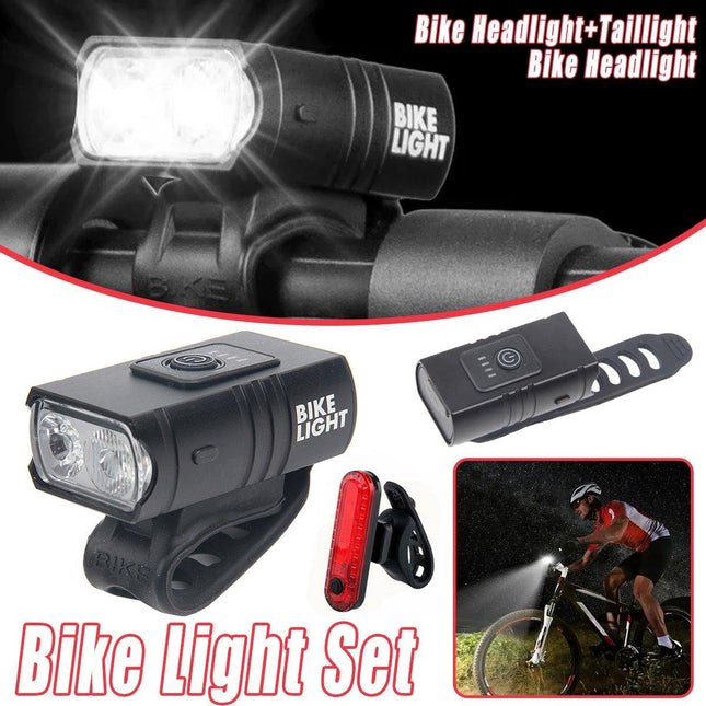 Bike Light Set Rechargeable LED Bicycle Lights Waterproof Front Rear Headlight