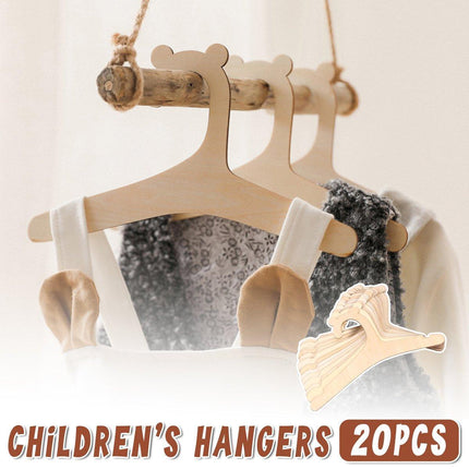 20PCS Small Wooden Clothes Hangers Mini Size Coat Hanger Set for Wardrobe Storage