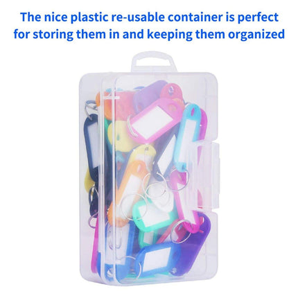 50pcs Colourful Boxed Key Tags Luggage ID Marker Labels Organiser Tag Holder