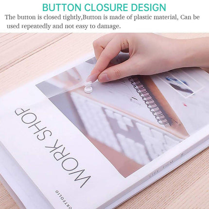 12pcs A4 Plastic File Bag Translucent Document Storage Pouch with Button Closure