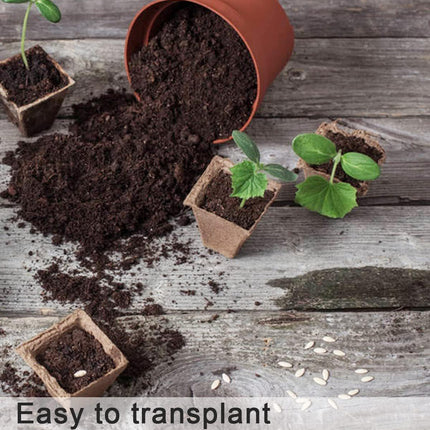 100X Biodegradable Paper Seedling Pots Square Planting Cups Pot