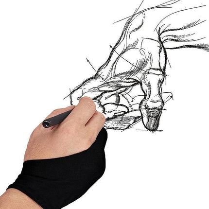 Two Finger Glove Artist Professional Graphic Tablet Sketch Drawing 4 Sizes Palm - Aimall
