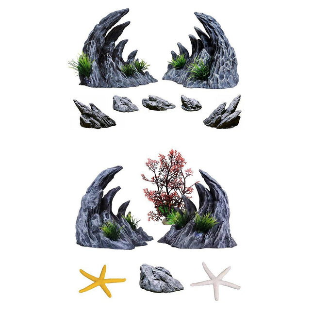 Aquarium Resin Dragon Stone Rock Decorative Ornaments Fish Tank Landscape