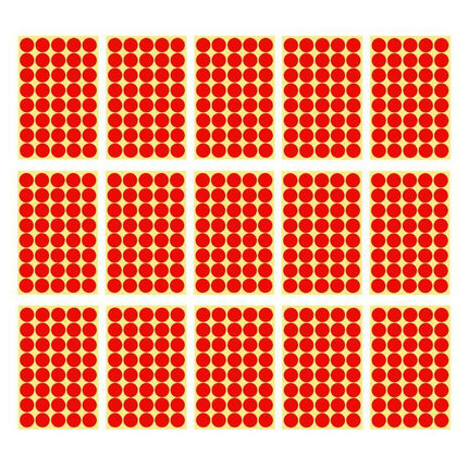 8/13/25/50mm Colour Sticker Dots Adhesive Round Labels Circular Scrapbooking Red - Aimall