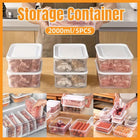 5pcs Clear Refrigerator Storage Box with Lid Square Crisper Organizer Dispenser