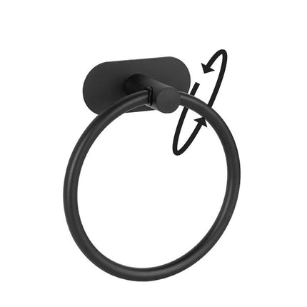 2PCS Black Nonperforated Stainless Steel Bathroom Toilet Hanging Oval Towel Ring
