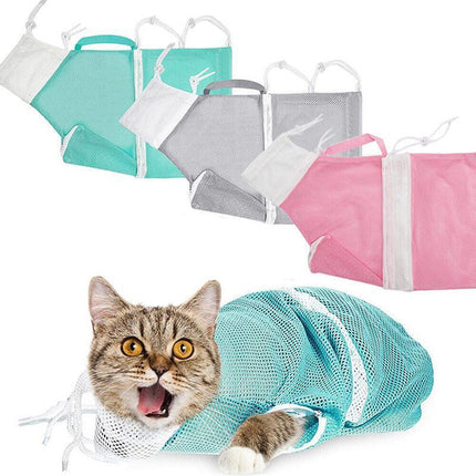 Cat Supplies Washing Bags for Pet Bathing Nail Trimm Mesh Cat Grooming Bath Bag - Aimall