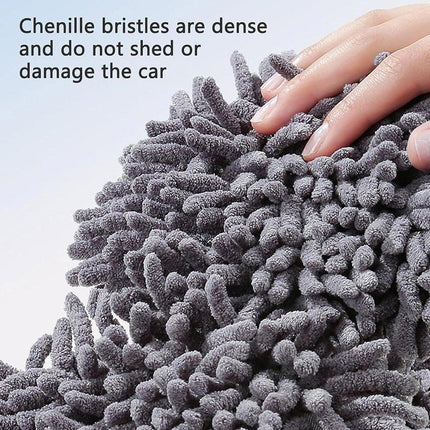 Retractable Double Head Car Cleaning Tool Chenille Wash Mop Rotating Soft Brush