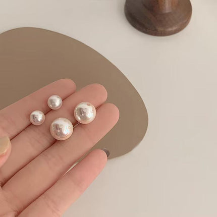 Delicate 925 Sterling Silver 8,10,12,14mm Natural Freshwater Pearl Stud Earrings - Aimall