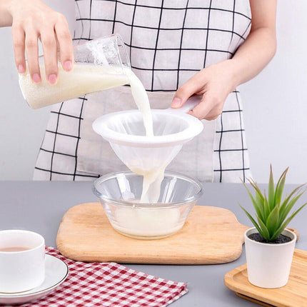 120/200 Mesh Micron Reusable Nylon Fine Mesh Food Strainer Filter Spoon Kitchen