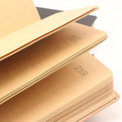 2pcs A5 Kraft Paper Blank Notebook 365 Days Planner Handbook for Writing Notes