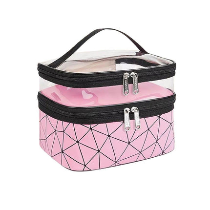 Portable Double-Layer Large Capacity Waterproof Cosmetic Bag Travel Toiletry Bag