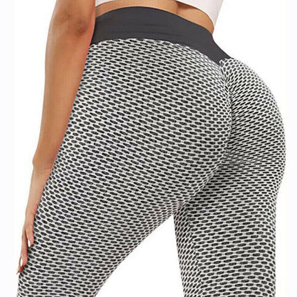 Women Yoga Pants Leggings High Waist Anti Cellulite Butt Lift Gym Fitness Grey - Aimall