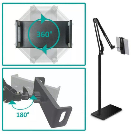 Hands Free Floor Stand Adjustable Bed Clip Holder For Tablet iPad iPhone Switch - Aimall