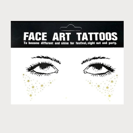 8Style Women Girl Face Gold Shine Body Temporary Tattoo Freckle Art Tattoo Paper - Aimall