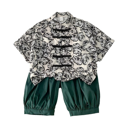Boys Two-Piece Short-Sleeved Hanfu Traditional Chinese Style Outfit