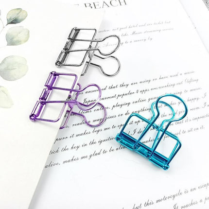 Solid Color Hollow Out Swallowtail Metal Binder Bookmark Clips Office Supplies - Aimall