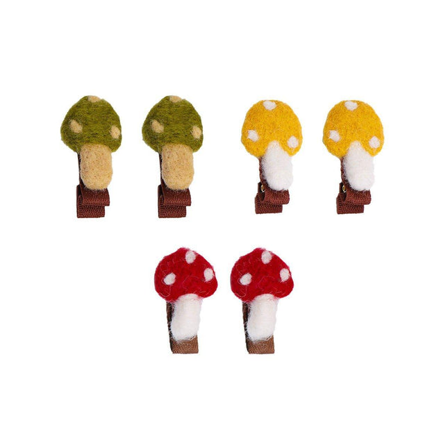 Autumn Winter Cute Mushroom Sheep Felt Hair Clip Children Headwear Accessories