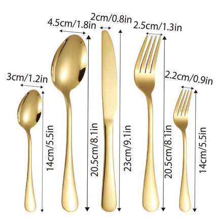 2pcs Stainless Steel Cutlery Set 5pcs Forks Spoons Knives Dining Utensils Hotel