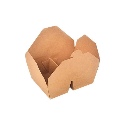 Kraft Brown Noodle Food Lunch Box Flat Deli Takeaway Disposable Container 200PCS - Aimall