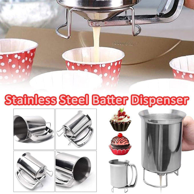 Stainless Steel Handheld Batter Dispenser Cake Funnel Mixing Separator Tool