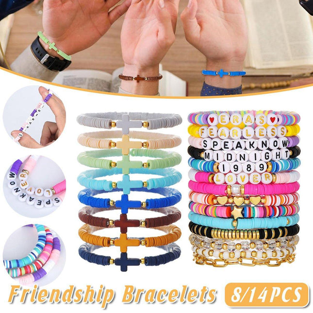 8/14pcs Bohemian Bracelet Set Colourful Beaded Bracelets Stackable Jewelry Gift