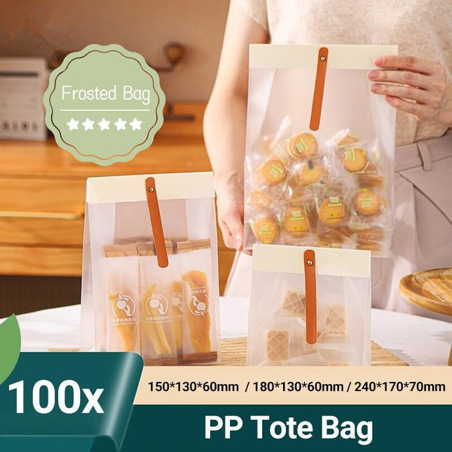 100pcs Clear Frosted Plastic Food Seal Bags: Exquisite Packaging - Aimall