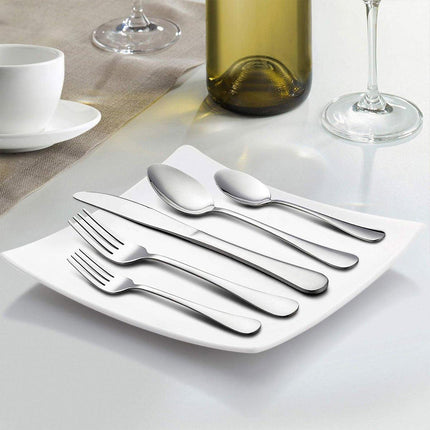 2pcs Stainless Steel Cutlery Set 5pcs Forks Spoons Knives Dining Utensils Hotel