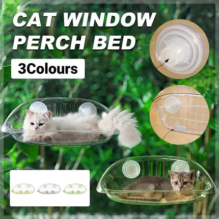 Cat Hammock Bed Glass Hanging Basket Clear Pet Nest Elevated Sleeping Bed