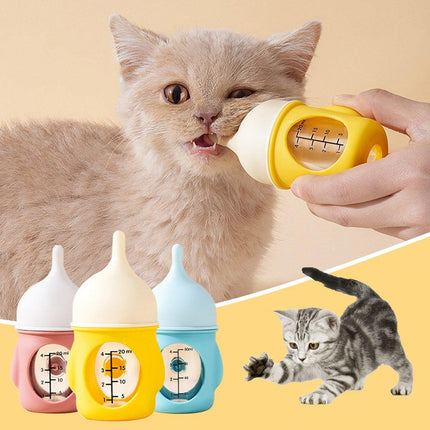 Silicone Pet Milk Feeding Bottle with Scale for Small Puppies and Kittens 20ml 80ml