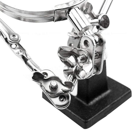Helping 3rd Hand Soldering Iron Hobby Tool Vise Clamp Magnifying Glass + Station - Aimall