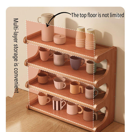 Multi-Layer Desktop Cup Organiser Shelf for Countertop Storage Organisation